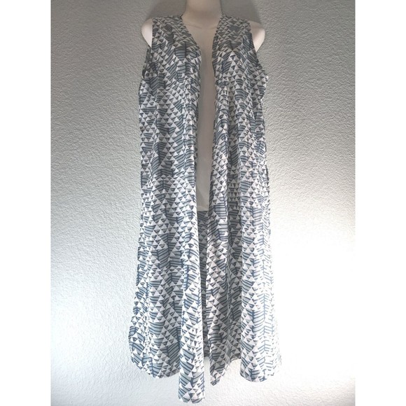 [457] LulaRoe Blue Long Vest Cardigan - Picture 8 of 9